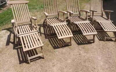 Restauration de chaises longues en teck
